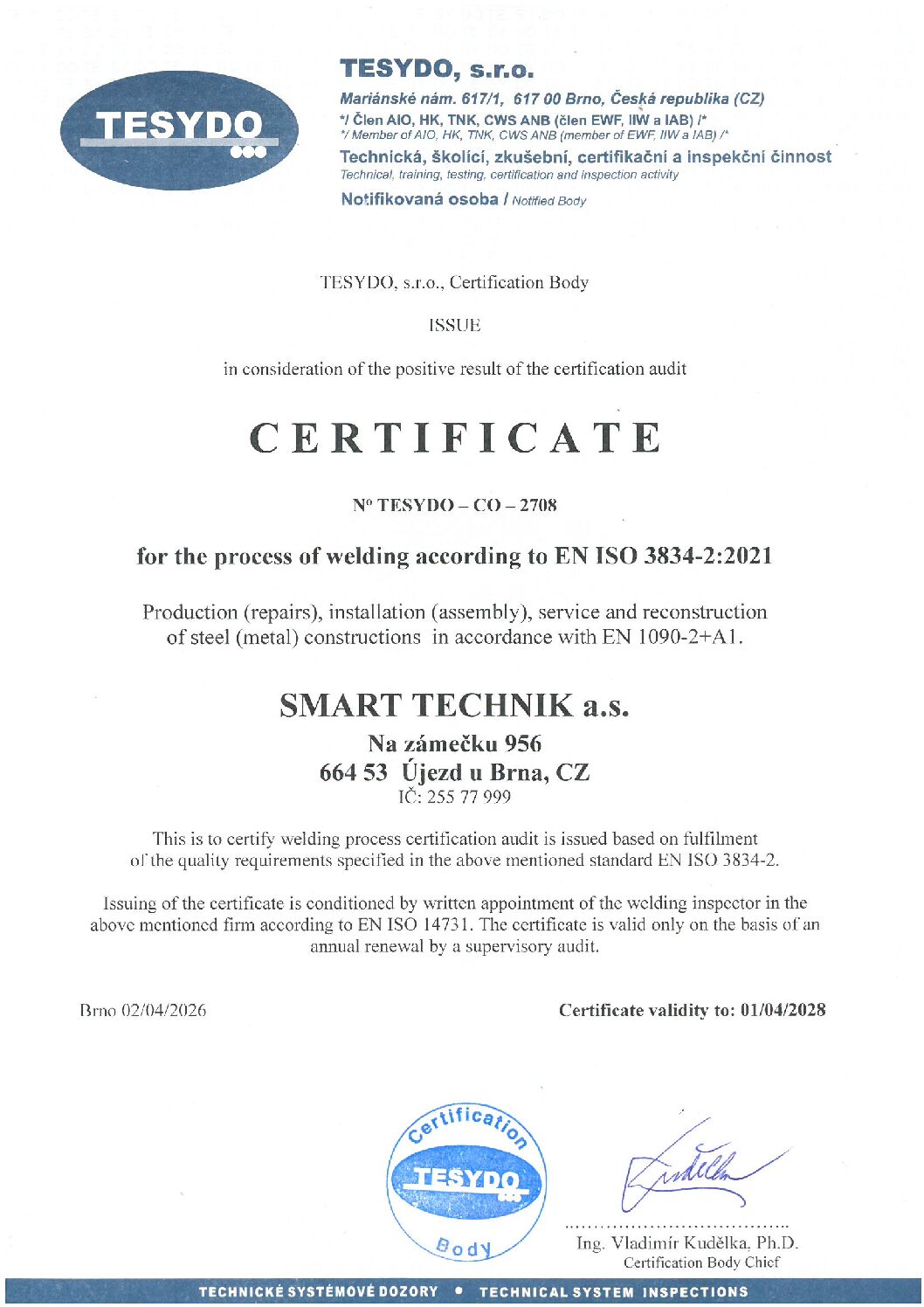 Certifikát pro proces svařování AJ_platnost do 1.4.2027