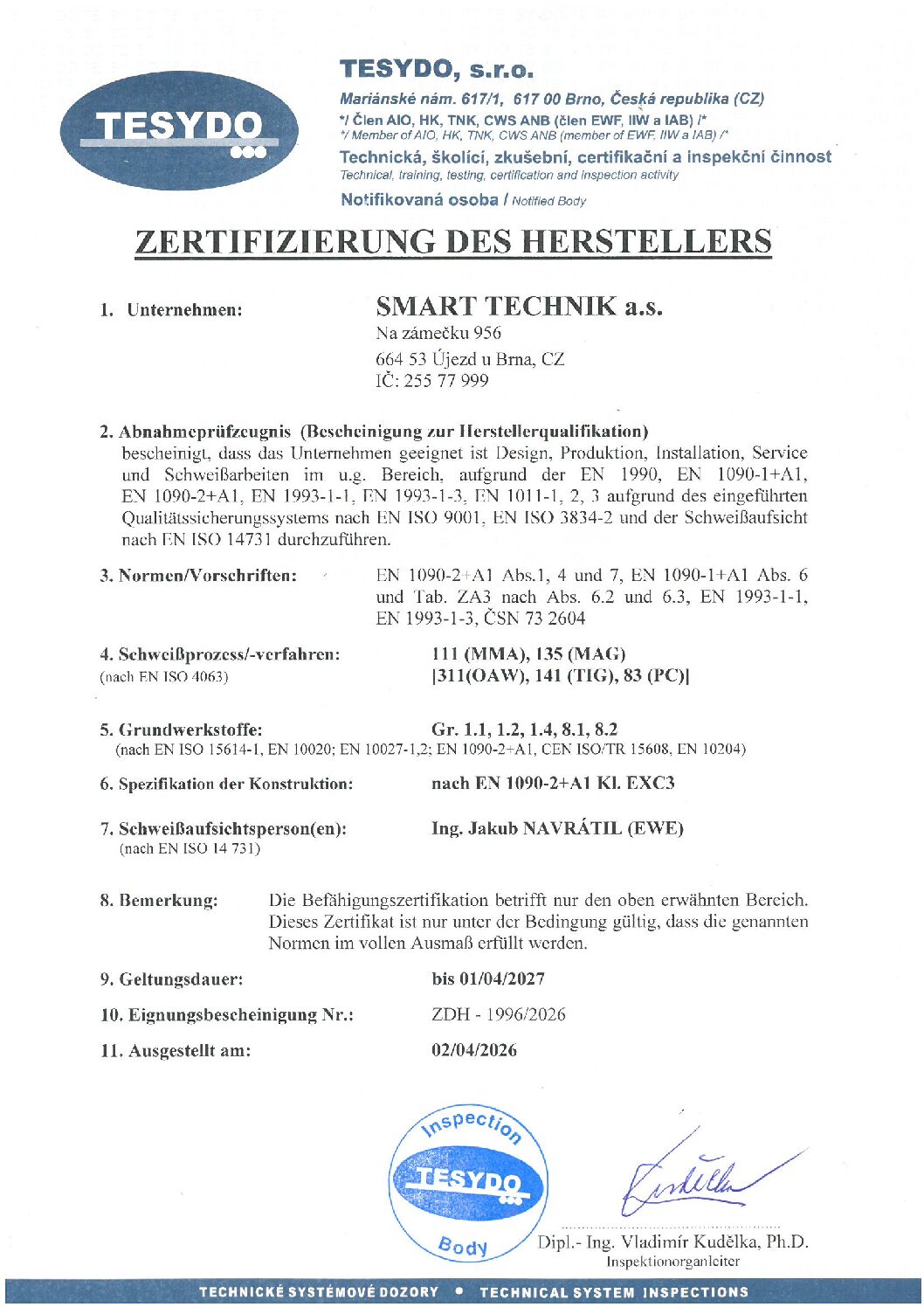 Certifikát způsobilosti výrobce  NJ_platnost do 1.4.2026